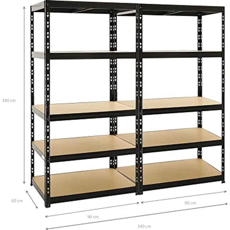 PROREGAL Mega Deal 2X Schwerlastregal Tiger Schwarz 180x90x60 cm, 265kg Fachlast, EU-gefertigt – Bild 2