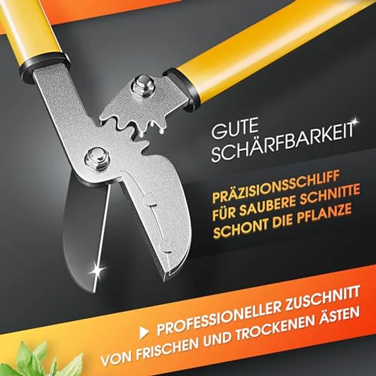GRÜNTEK Astschere GRIZZLY 470 mm Scharfe AMBOSS Baumschere mit Gear-Drive Schneidsystem, Getriebeastschere für 2,2 fache Kraftersparnis und saubere Schnittkanten – Bild 4