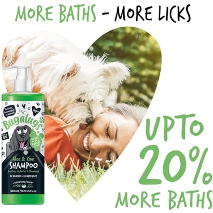 Bugalugs Aloe & Kiwi Hundeshampoo, pH-neutrale Pflege mit Vitaminen und Aloe Vera, 500 ml – Bild 8