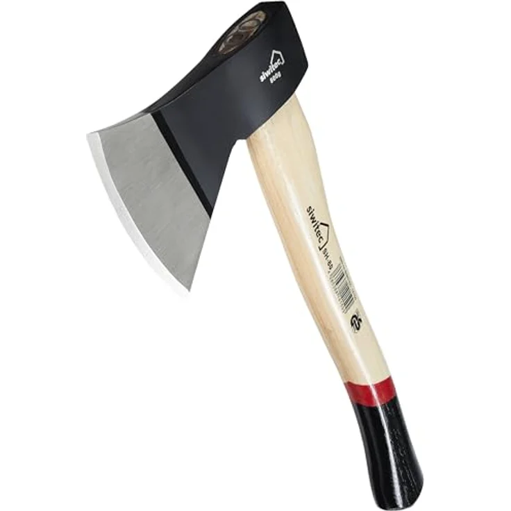 siwitec Holzaxt SH-80, Spaltaxt mit 800 Gramm Kopfgewicht, Axt zum Holz spalten mit Hickory-Stiel und C45 Carbon Klinge, Beil, Universalaxt – Bild 1