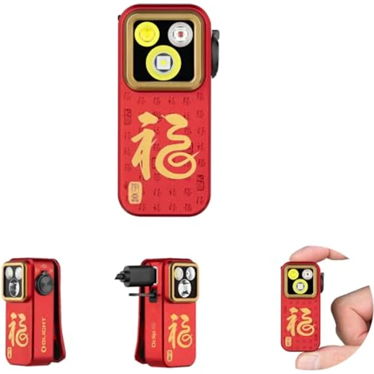 OLIGHT Oclip Pro Mini LED Taschenlampe, 500LM mit Flutlicht, fokussiertem Licht und Rotlicht, USB-C wiederaufladbar, IPX6, kompakt für Läufer und Camping (Fortune Snake) – Bild 1