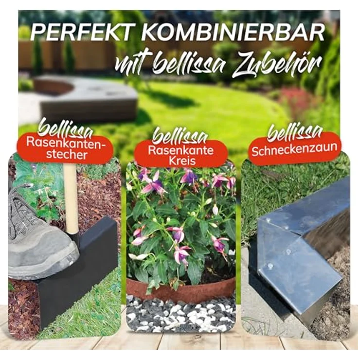 bellissa Rasenkante Welle Anthrazit 14 cm x 500 cm x 0,5 cm – Bild 5