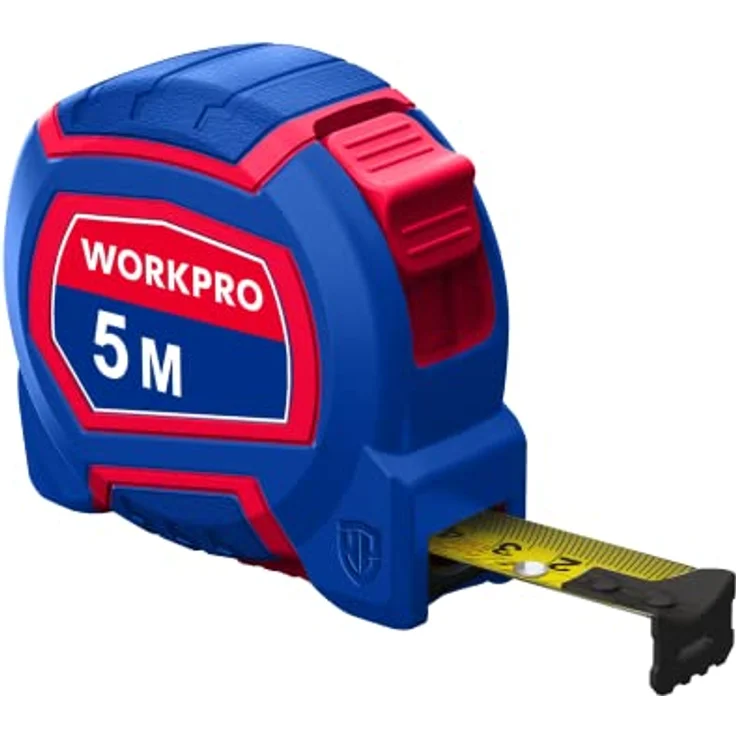 WORKPRO WP261009, Nylonummanteltes gelbes Stahlbandmaß, 5m x 19mm (16ft) – Bild 1