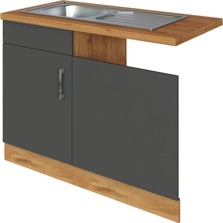 Held Möbel Spülenschrank inkl Spüle Sorrento anthrazit matt, BxTxH 110 x 60 x 86 cm, zerlegt 478.6280