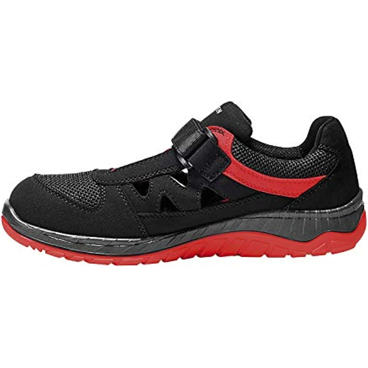 ELTEN Sicherheitsschuhe LONNY red Easy ESD S1P, Damen und Herren, Textil, Stahlkappe, leicht, sportlich, Schwarz/Rot, Größe: 42 – Bild 4