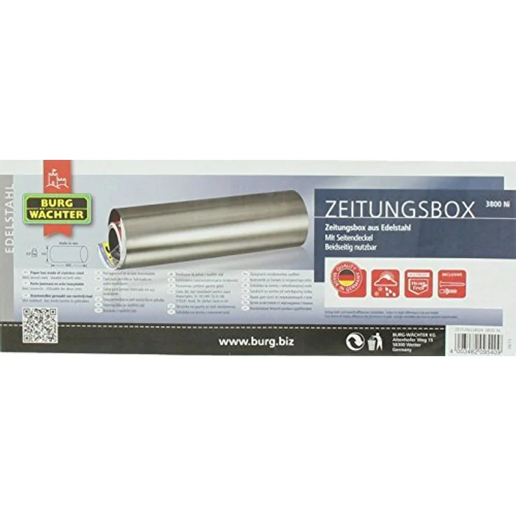 BURG-WÄCHTER Edelstahl-Zeitungsbox 3800 Ni, Edelstahl, Inkl. Befestigungsmaterial und 2 Klebestreifen – Bild 5