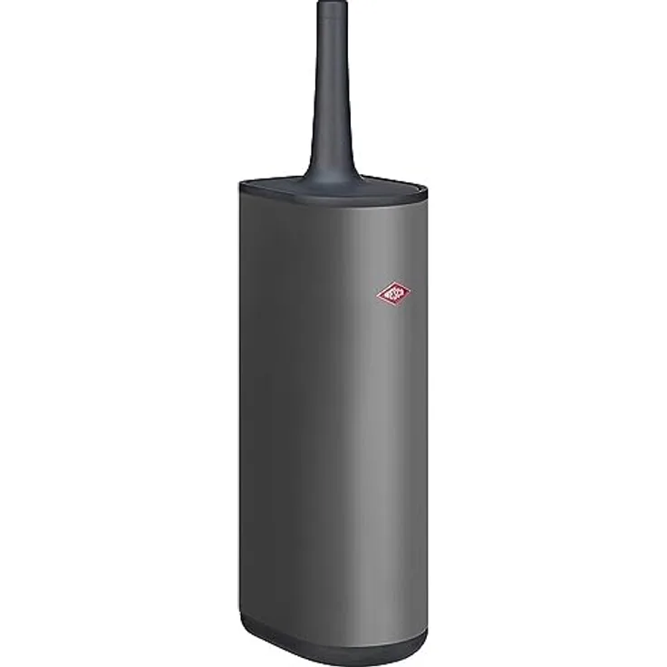 Wesco Toilettenbürste Loft aus pulverbeschichtetem Stahlblech Edelstahl und Silikon in der Farbe Cool Grey Matt, Maße: 12cm x 9cm x 40cm, 315 106-79