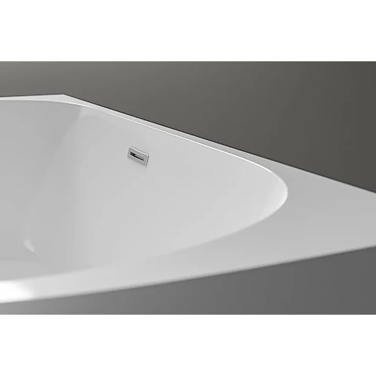 Bernstein NOVA CORNER Badewanne, freistehend, Acryl Weiß Matt, 170x78 cm, doppelwandig mit Pop-up-Ablauf – Bild 5