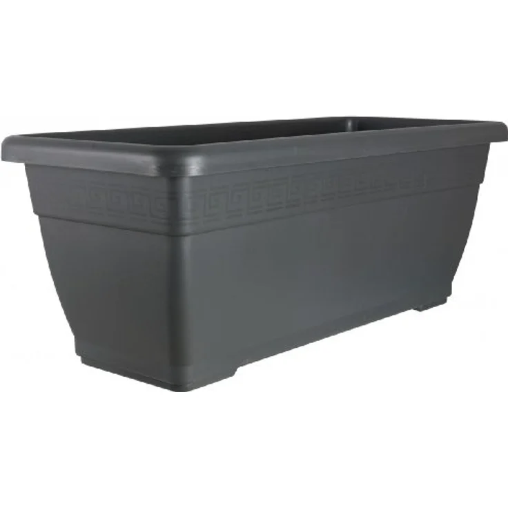 Geli Pflanzkübel PLATO, Kunststoff in anthrazit, Länge 80 cm – Bild 1