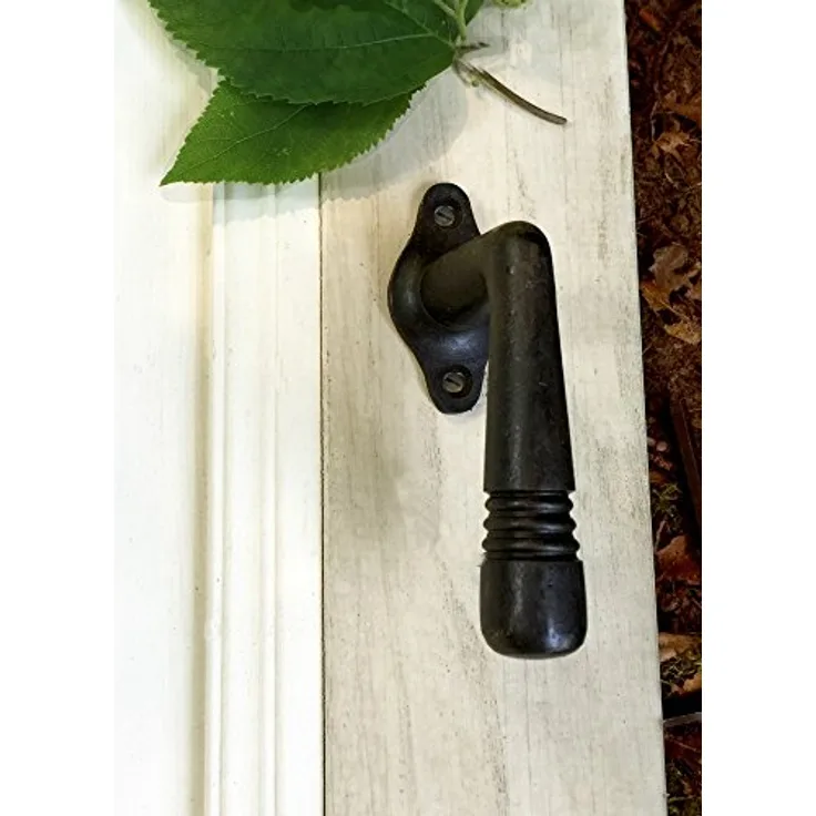 Antikas Fenster Antik Griff, Drehgriff Fensterolive aus gewachstem Eisen, Grifflänge 92 mm
