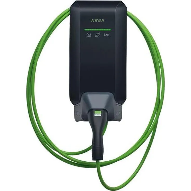 Keba Wallbox 22kW-3phase, Elektroauto Ladestation mit RFID-Zugang, Plug and Charge, FI Typ B, 6 Meter Kabelverbindung