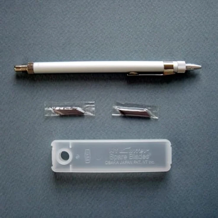 NT Cutter D-1000P, Aluminiumhalter Kunstmesser mit Nadelspitze und 2 Polierern, für Papier und Karton – Bild 2
