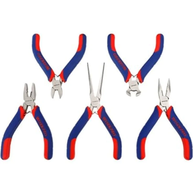 WORKPRO Miniaturzangen-Set, 5-teilig, mehrfarbig, kompakt 10 x 30 x 5 cm
