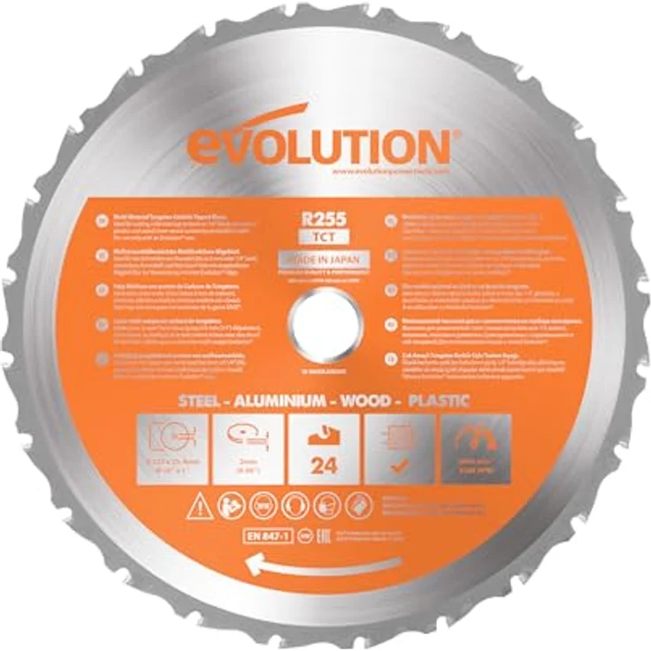 Evolution Elektrowerkzeuge - RAGE Mehrzweck-Sägeblatt mit Wolframkarbidbeschichtung, 210 mm – Bild 2