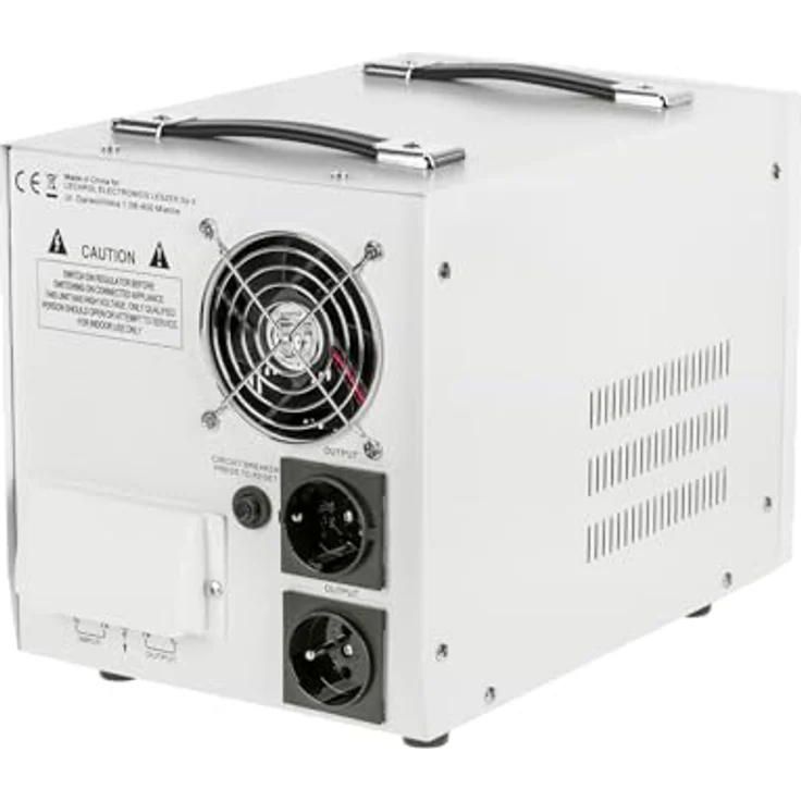 KEMOT SER-3000, Automatischer Spannungsregler 230 V einphasig mit Schutzfunktionen und robustem Design, weiss – Bild 4