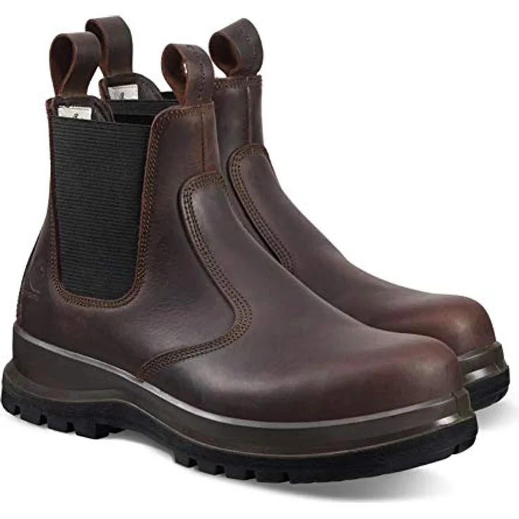 Carhartt Chelsea S3 Sicherheitsschuhe, halbhohe Stiefelette aus geöltem Leder, wasserbeständig, braun – Bild 7