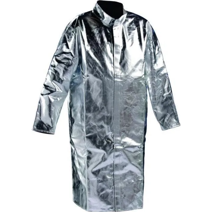 Jutec Arbeitsjacke, aluminisierter Hitzeschutzmantel aus Preox-Aramid, Größe 54, temperaturbeständig bis 1000 °C