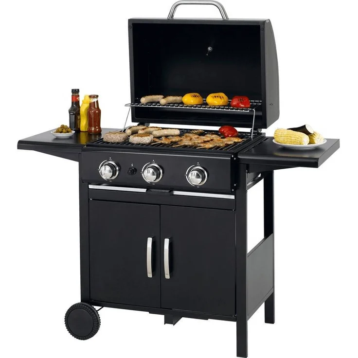 Tepro Gasgrill Mayfield, 3 Edelstahl-Brenner, je ca. 3 kW, Gesamtleistung max. 9 kW, Grillfläche: ca. 55 x 44 cm, Warmhaltefläche: ca. 54 x 24 cm 58 x 72 x 46 cm, 3152 – Bild 2