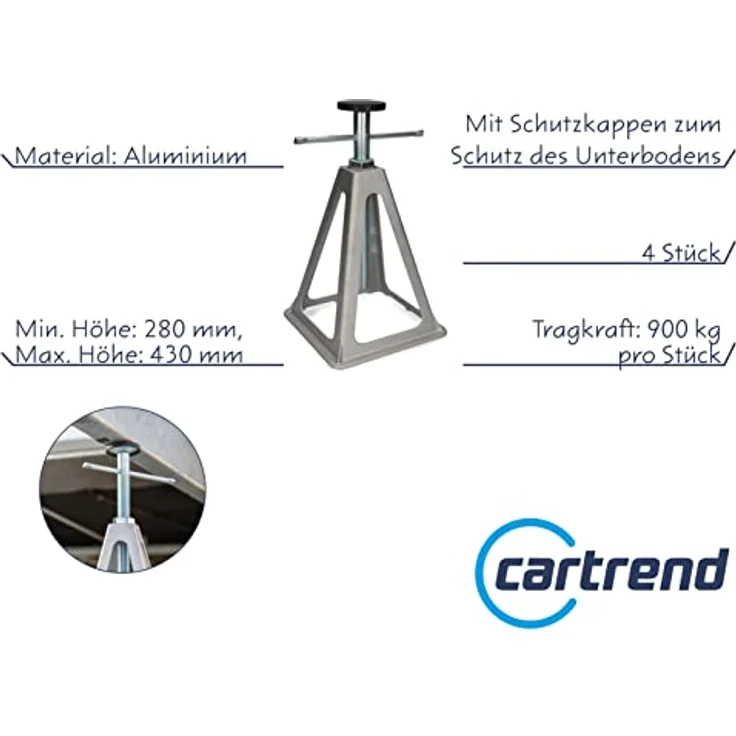 cartrend Stützbock-Set, Tragkraft: 900 kg, 2-teilig – Bild 3