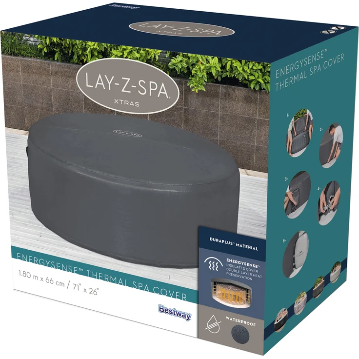 LAY-Z-SPA Xtras EnergySense Thermo-Komplettabdeckung Ø 180 x 66 cm, rund – Bild 2
