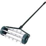 COSTWAY Rasenlüfter, 44 cm Arbeitsbreite, manuell, 126x44x21cm, Rasenrolle mit Stiel & Nägeln