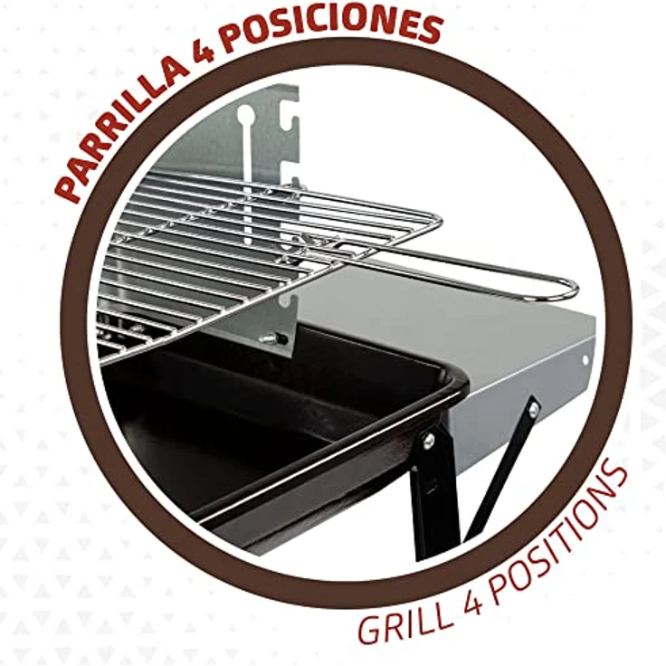 Aktive Kohle- und Holzkohlegrill 90 x 32 85 cm mit Temperaturregelung zwei abnehmbaren Griffen | 4 Höhenverstellbar 2 Räder Tragegriff einfache schnelle Montage, 52973 – Bild 3