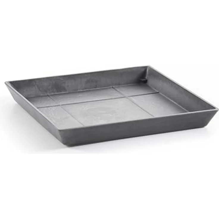 Ashortwalk Ecots, quadratischer Untersetzer aus recyceltem Kunststoff, Länge 28 cm x Höhe 3 cm, Grau – Bild 1