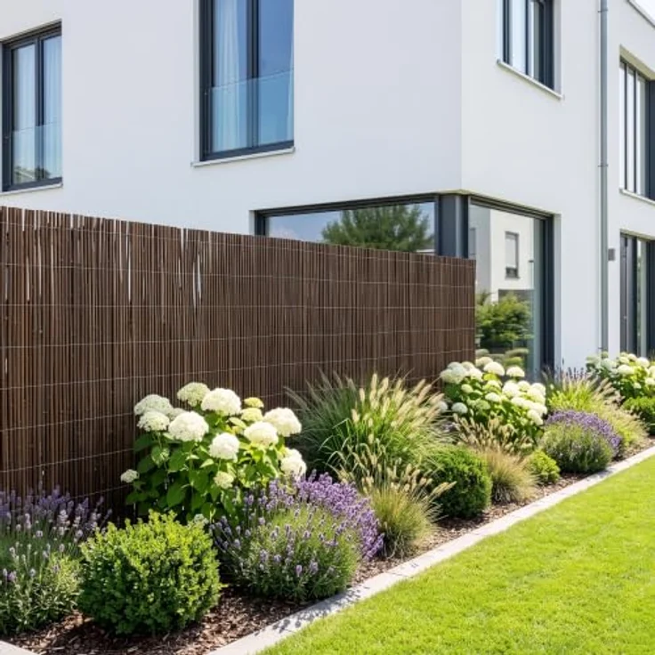 casa.pro Weidenmatte Hyssna 140 x 500 cm, Sichtschutzmatte aus natürlicher Weide für Garten und Terrasse, stabil und pflegeleicht – Bild 1