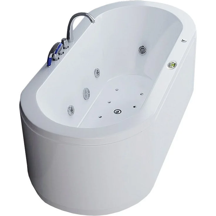 Jet-Line Whirlpool-Badewanne Whirlpool Villa Sofia weiss, mit Unterwasserbeleuchtung und Farblichttherapie