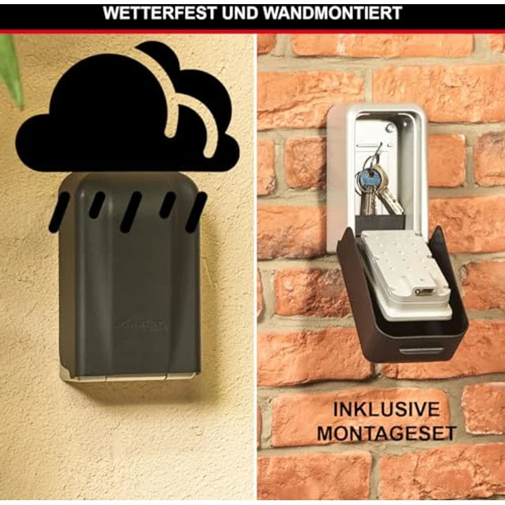 MASTER LOCK Zertifizierte Schlüsseltresor [Extra Large] [Wandmontage] [Wetterfest] - 5426EURD -Extra hohe Sicherheit Schlüsselsafe – Bild 5