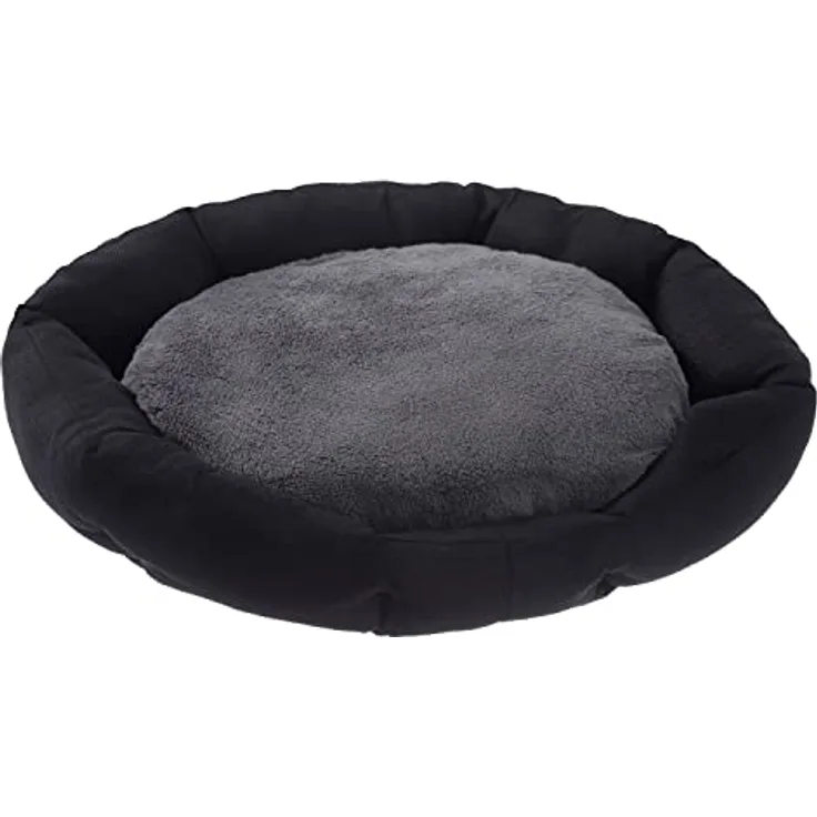 Petstuff Hundebett Achteckig Octagon 50 x 57 x 13 cm, Kissen herausnehmbar, waschbar, Farbwahl, schwarz