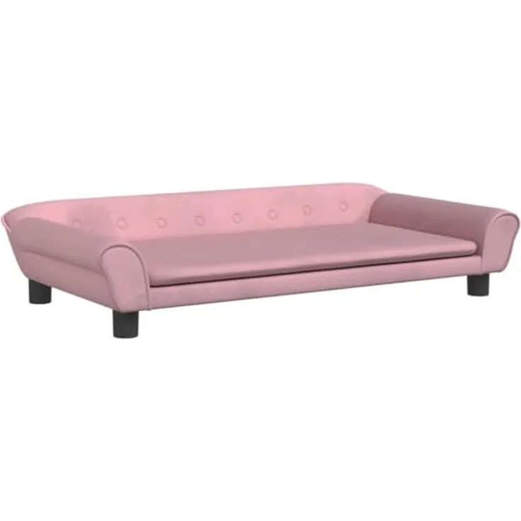 vidaXL Hundebett, Hundekissen mit weicher Polsterung, Hundesofa Hundecouch für kleine Hunde Haustiere, Haustierbett Katzenbett, Rosa Samt
