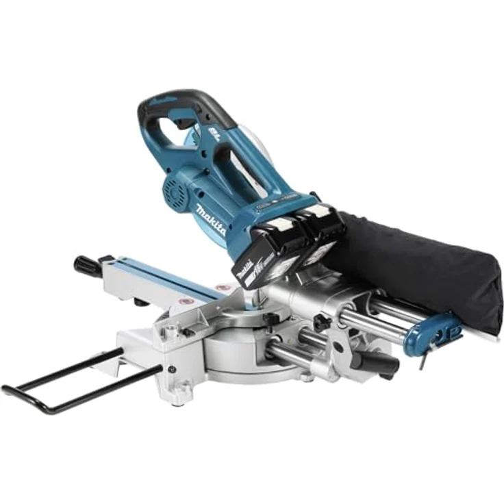 Makita Akku Kapp- und Gehrungssäge (Sägeblatt-ø 190 mm, Motorbremse, Arbeitstisch drehbar, Maße 655x430x445 mm, ohne Akku) DLS714NZ – Bild 5