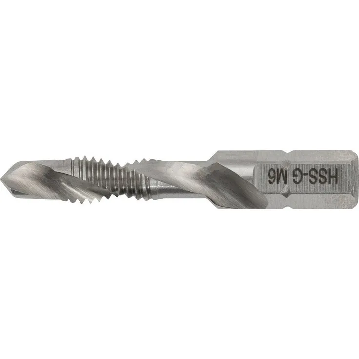 ALARM Werkzeuge Kombigewindebohrer 56080012, Außensechskant 1/4", HSSG, M12 Gewinde, 66 mm Länge, rechtsschneidend