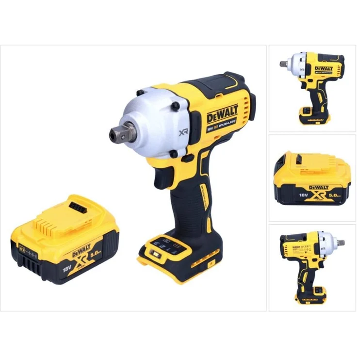 DeWalt DCF 892 N Akku Schlagschrauber, 18 V Brushless, 812 Nm, 1/2" mit 1x 5,0 Ah Akku - ohne Ladegerät