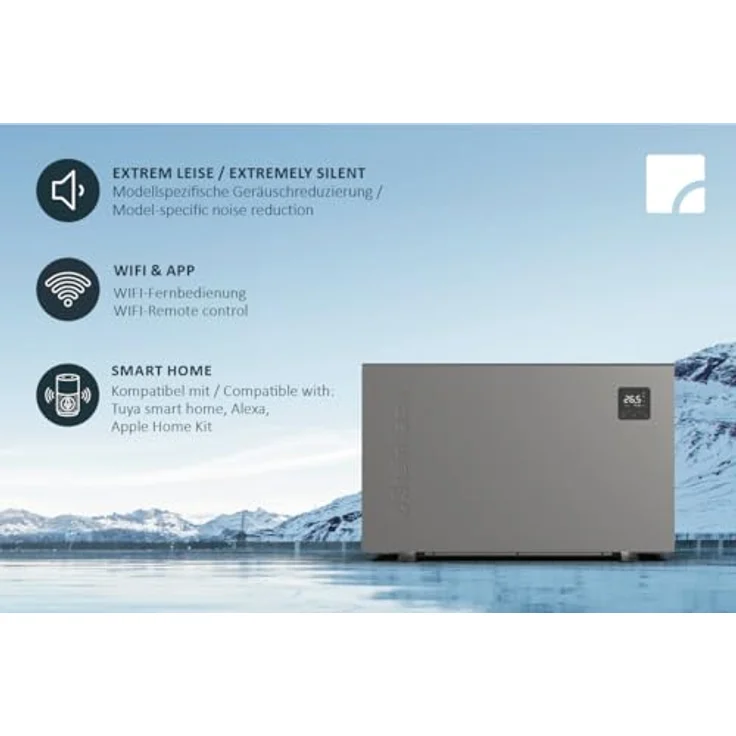 Steinbach Wärmepumpe "Silent 11" grau für Pools bis 50.000 l, 11 kW Heizleistung – Bild 4