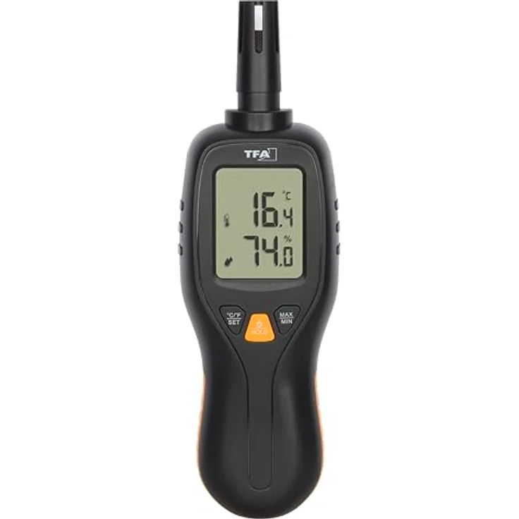 TFA Digitales Thermo-Hygrometer, präzises Thermometer + Hygrometer, Temperaturbereich -50 bis 70°C, Schwarz – Bild 4