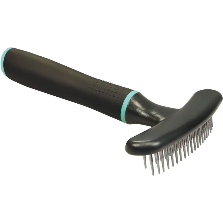 Zolux Entfilzungsharke Hunde Entfilzungs Harke 2-reihig, Metall, mit frei drehbaren Zinken, Größe ca. 17 cm, Arbeitsbreite 12 cm