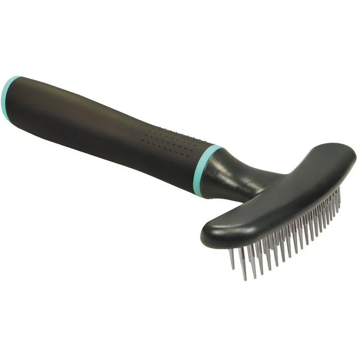 Zolux Entfilzungsharke Hunde Entfilzungs Harke 2-reihig, Metall, mit frei drehbaren Zinken, Größe ca. 17 cm, Arbeitsbreite 12 cm