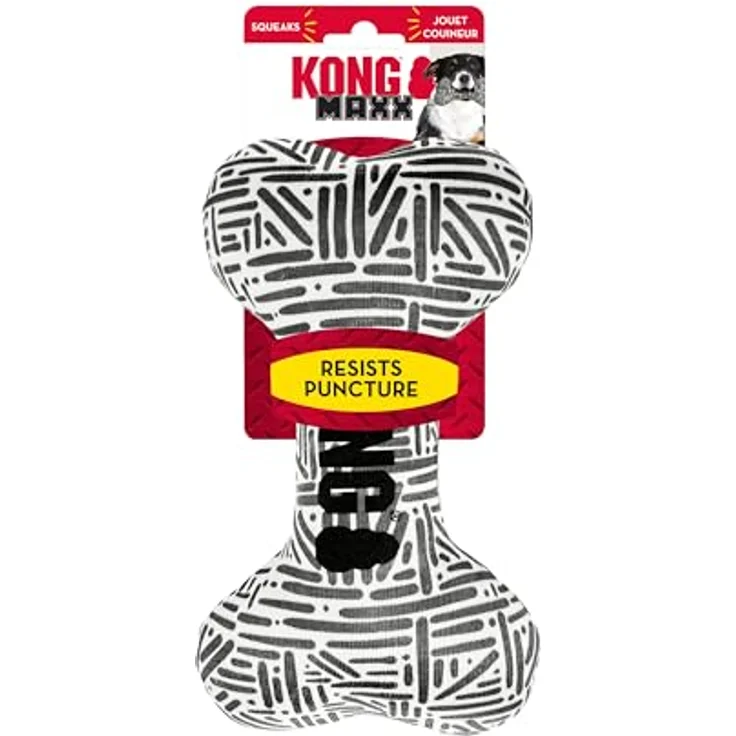 KONG Maxx Bone Squeak Toy S/M (634.7350) - Tierspielzeug mit Squeaker, Größe S/M, robust – Bild 2