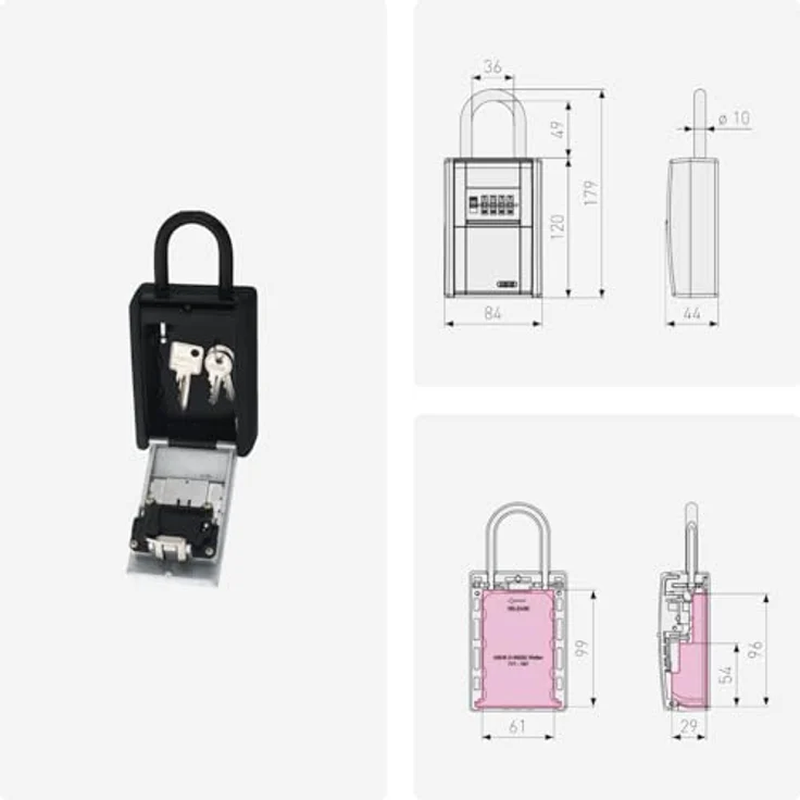 ABUS Schlüsseltresor KeyGarage 787 LED BIG mit Bügel und Zahlencode 83855 – Bild 4