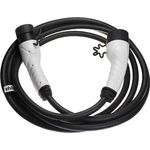 VHBW Ladekabel Typ 2 zu Typ 2 für Mitsubishi Eclipse Cross PHEV, 3-phasig, 32 A, 22 kW, 5 m, schwarz/weiß