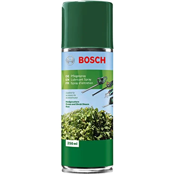 BOSCH Pflegespray für Gartengeräte, 0,25 l, schnelle Schmutzentfernung mit neutralem Duft – Bild 1