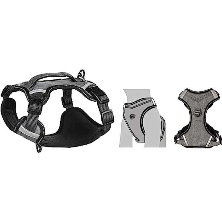 Flamingo Geschirr Heron GRAU XXL, für Hunde 70-98CM, 25MM Breite – Bild 3