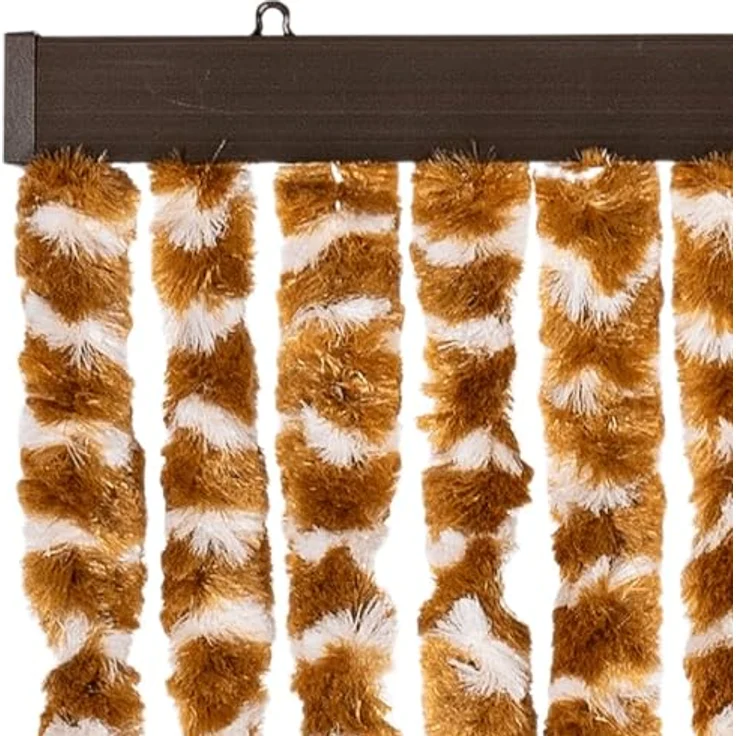 vidaXL Insektenschutz-Vorhang Ocker und Weiß 100x220 cm Chenille – Bild 5