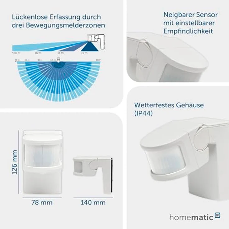 Homematic IP Smart Home Bewegungsmelder mit Schaltaktor – außen, 156737A0 – Bild 3