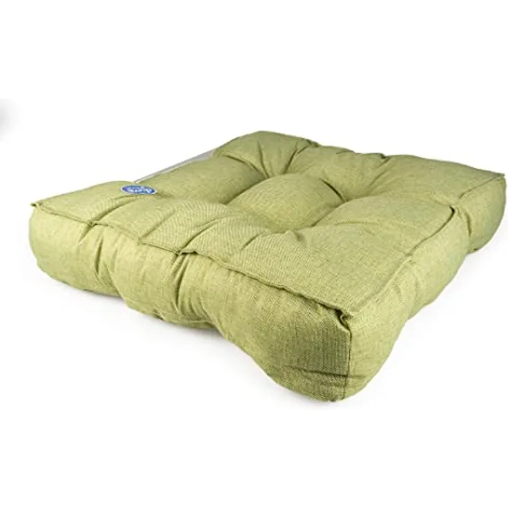 Duvoplus Quadratisches Kissen Quadri, 72 x 72 x 18 cm, Grün, für Bett/Korb/Sofa/Tipi