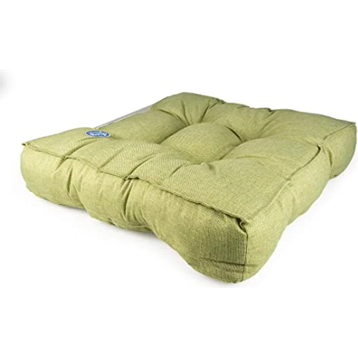 Duvoplus Quadratisches Kissen Quadri, 72 x 72 x 18 cm, Grün, für Bett/Korb/Sofa/Tipi – Bild 1