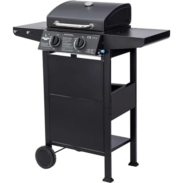 El Fuego Gasgrill "San Jose 2 Brenner" mit Gusseisen Grillrost und Thermometer, schwarz – Bild 3