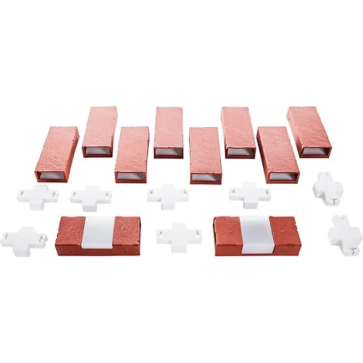 HTI-Living Beetumrandung Nessa Solar, Set mit 10 Modulen inkl. Solarbeleuchtung, Ziegelstein-Optik, Beetbegrenzung Beeteinfassung Rasenkante – Bild 1